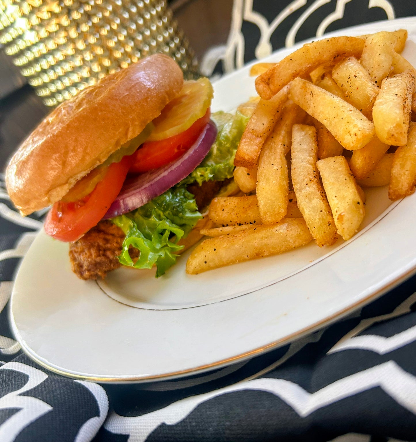 Spicy Chicken Sandwich, Fries & Sweet Tea