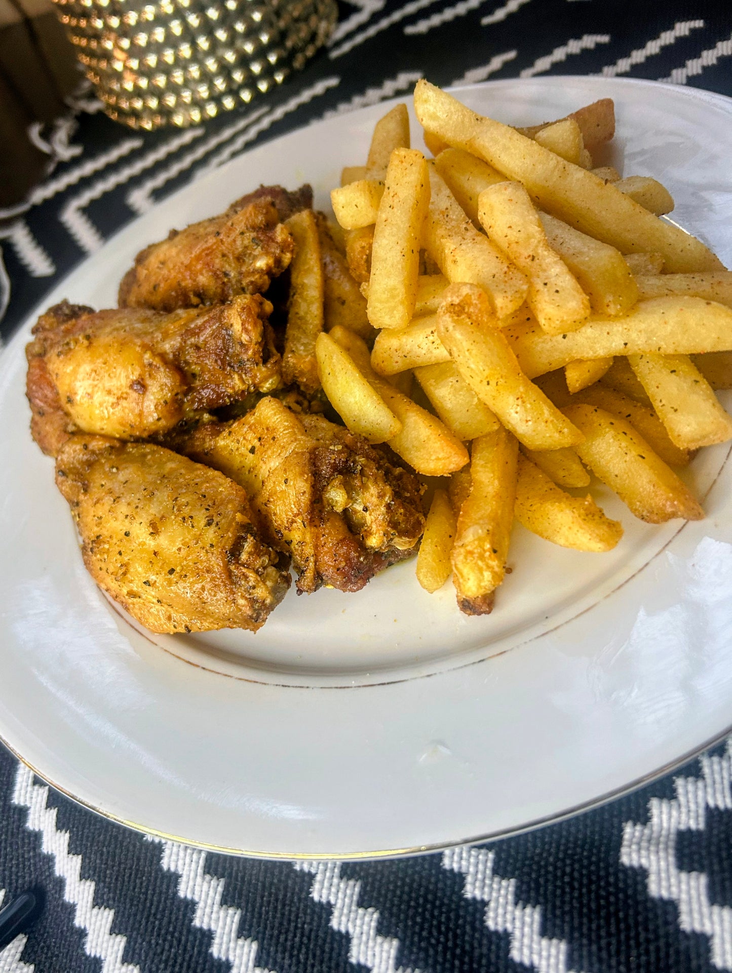 Lemon Pepper Wings, Fries & Sweet Tea