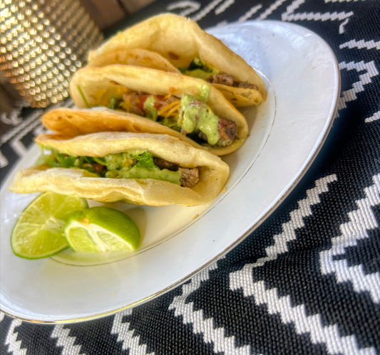 Smoked Brisket Puffed Shell Tacos